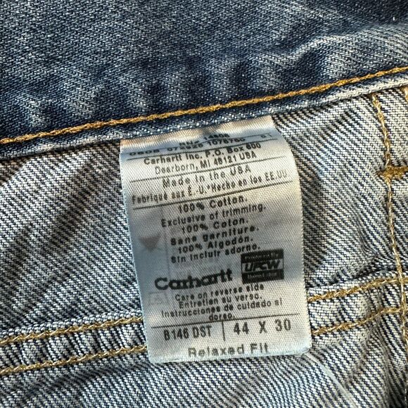 Vintage Carhartt Mens 44x30 Relaxed Fit Jeans Union Made In USA Straight - Picture 4 of 5